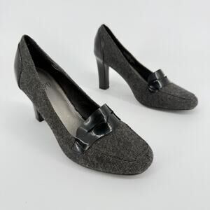 Impo Tulip Heels Size 9M Y2K Office Siren Tweed Loafer Style Pumps Career Shoe